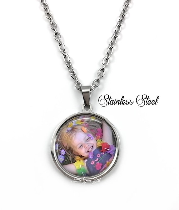 Stainless steel photo pendant deals