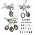 Bridal Bouquet  Charm 1 to 4 Picture and Handwriting Charms - Personalized Memorial Bridal Shower Wedding Gift For Bride - Something Blue