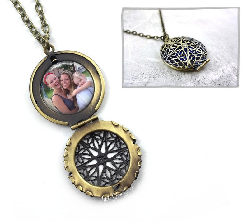 Custom Photo Locket Personalized Picture Necklace Etsy