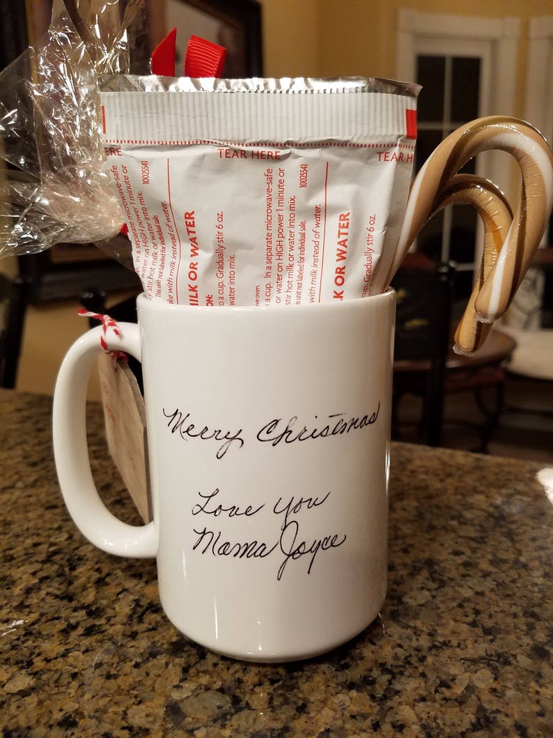Loved Ones Handwriting Coffee Mug With Custom Photo Etsy