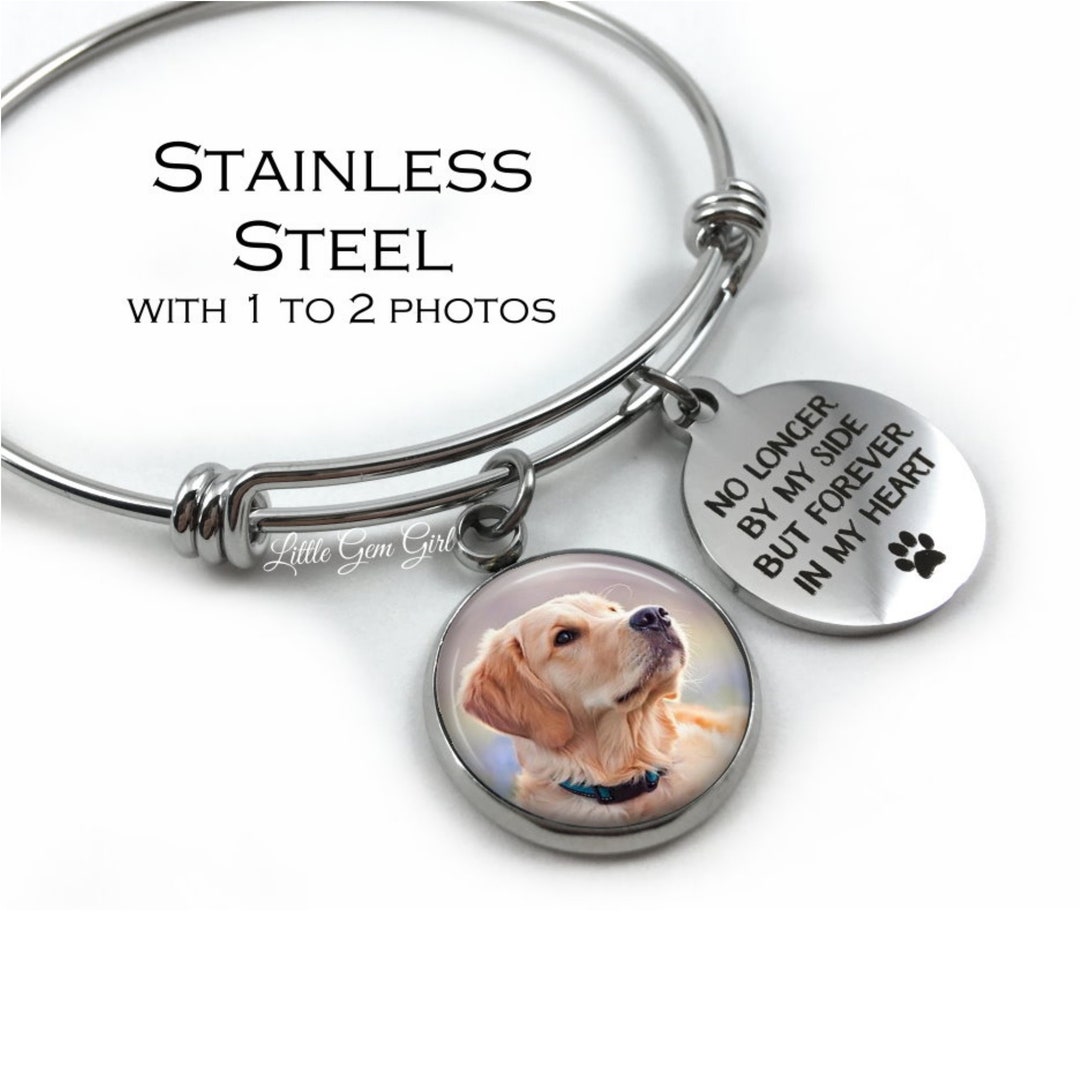Dog Memorial Bracelet Loss of Pet Sympathy Gift - Custom Photo Bracelet ...