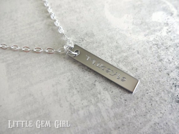 Bar Necklace Personalized Engraved 