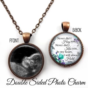 Personalized Memorial Necklace - Custom Photo Miscarriage Remembrance Jewelry Double Sided - Infant Loss Keepsake