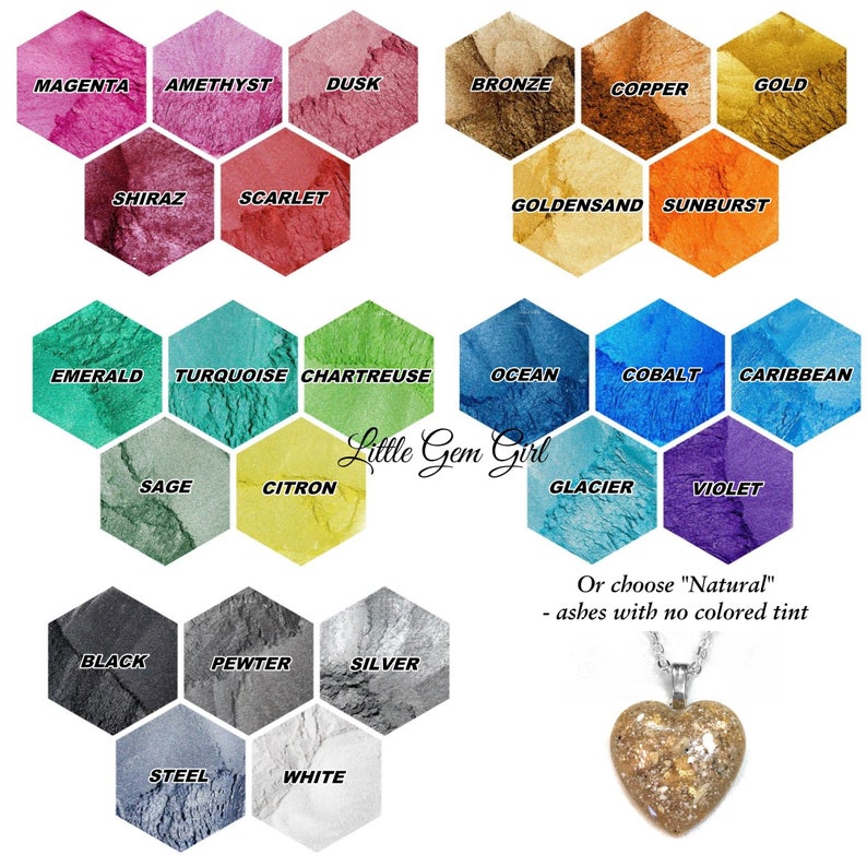 Custom Pet Cremation Heart Pendant Necklace made with Your Pet Ashes You Pick Colors Memorial Jewelry image 2