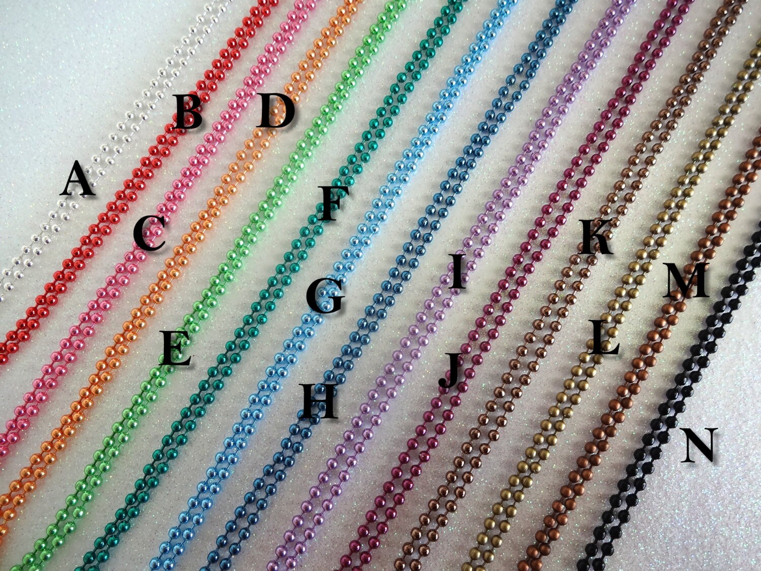 Two 24 Inch Colored Ball Chain Necklaces 2.4mm Avail in Red Etsy