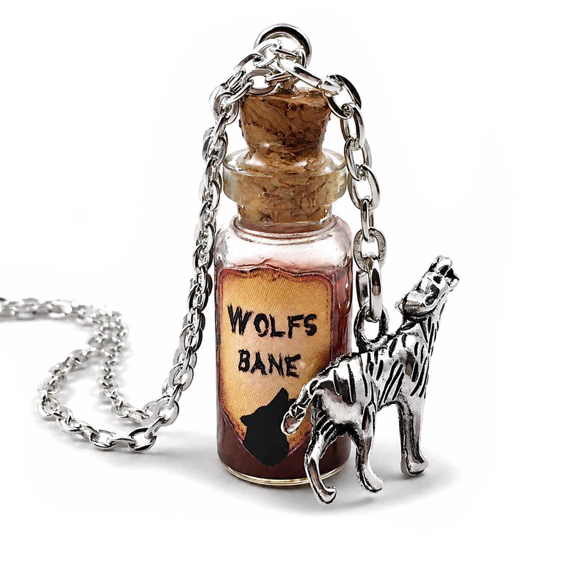Wolfsbane Necklace, Werewolf Potion Bottle, Moving Copper Shimmer