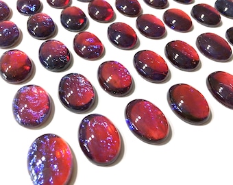 1 Imperfect Czech Glass Dragons Breath Mexican Opal Cabochon - Slightly Flawed Fire Stone in different sizes and shapes