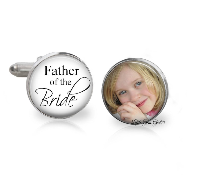 Custom Father of the Bride Photo Cuff Links Gifts for Dad Wedding Picture Cufflinks in Sterling ...