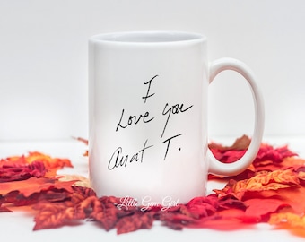 Loved Ones Handwriting Coffee Mug - Memorial Gift - Permanent Actual Handwriting on a Coffee Cup - In Memory Remembrance Gift