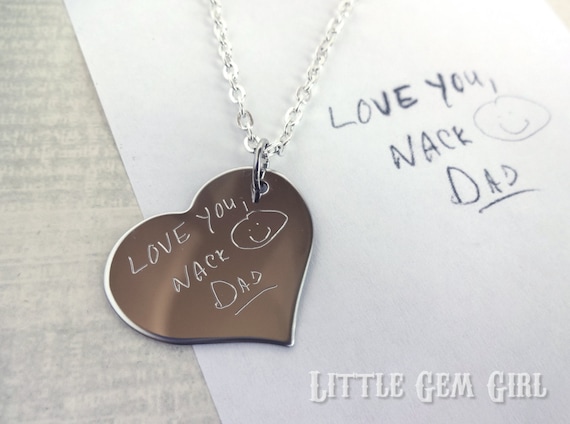 Buy Custom Engraved Handwriting Necklace Personalized Signature