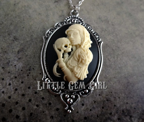 Skull cameo necklace sale