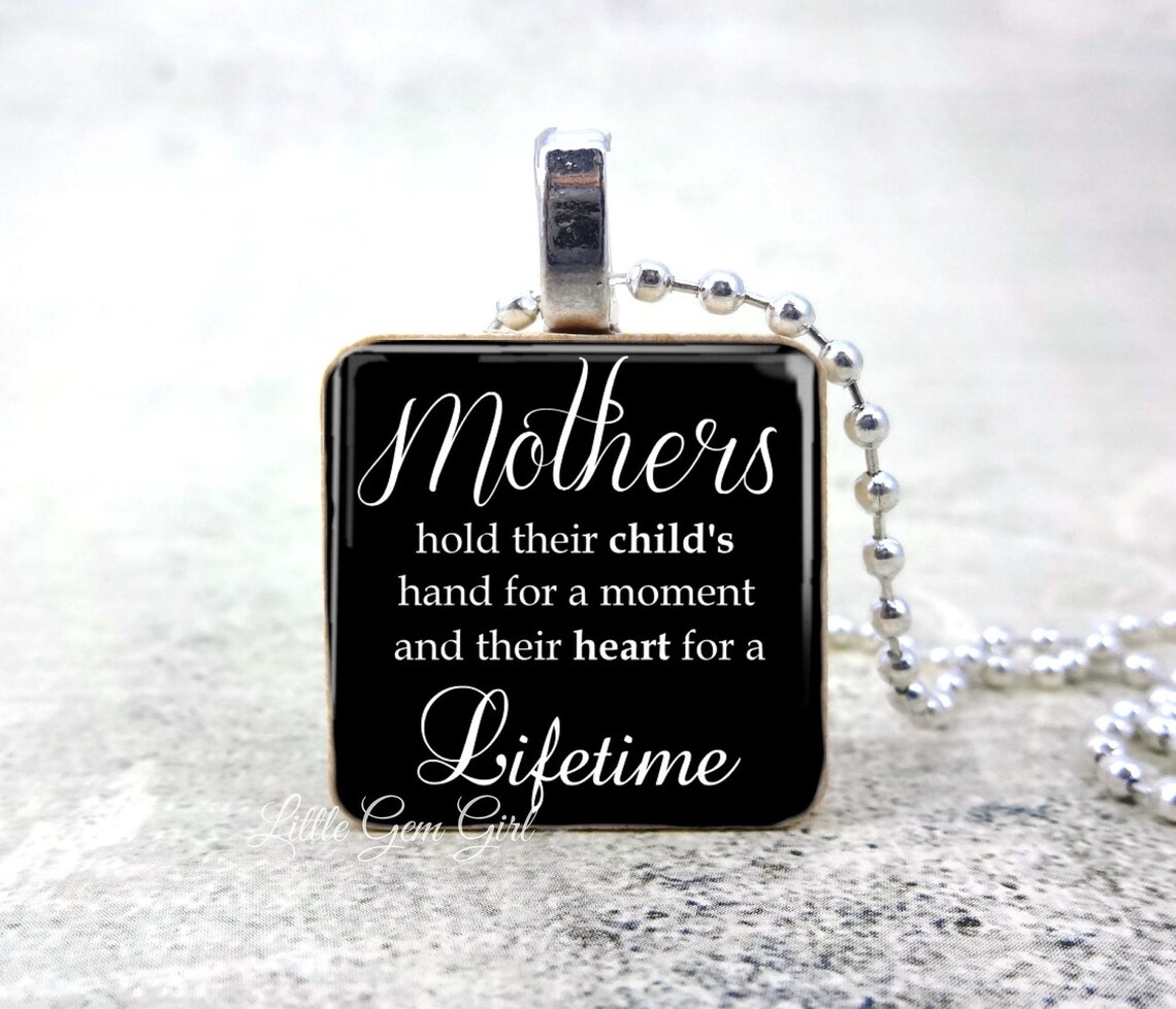 Mom Quote Necklace Mother's Day Jewelry Mothers Hold Etsy