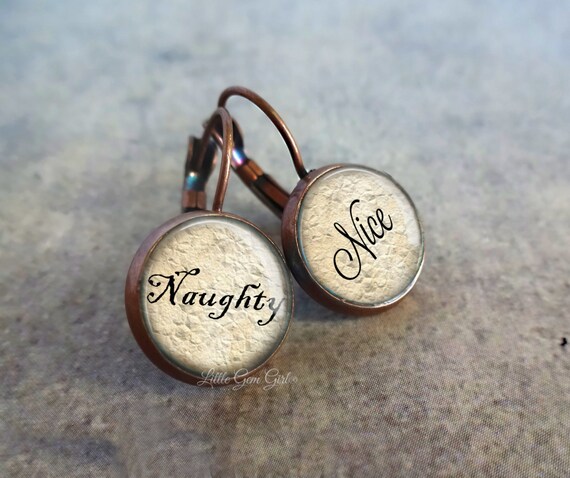 Funny Christmas Earrings Naughty Nice Earrings Santa Earrings Leverback Dangle Earrings in 4 Colors Naughty Nice List Jewelry Etsy Canada