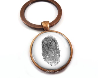 Actual Fingerprint Necklace or Key Chain - Custom Fingerprint Jewelry - Personalized Memorial Necklace - Personalized Loss of Loved One Gift