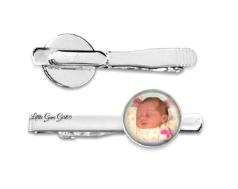 Custom Photo Tie Clip - Personalized Picture Tie Bar - Fathers Day Gift - Father of the Bride