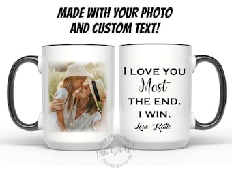 Personalized Coffee Mug with Your Custom Text and Picture - Large 15 oz White or Black - Customized Quote Novelty Cup - Logo Pet Photo Mug