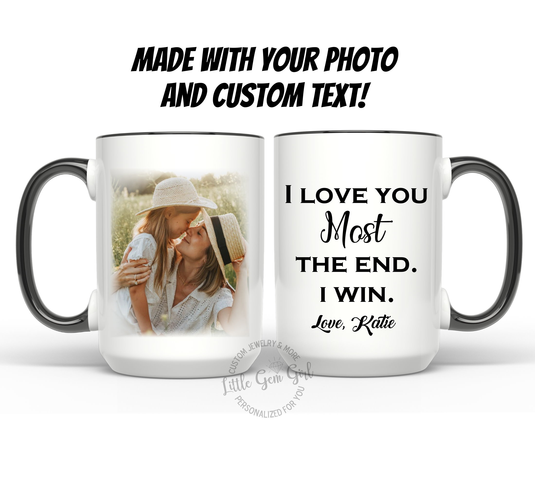 Personalized Coffee Mug With Your Custom Text and Picture - Large 15 Oz ...