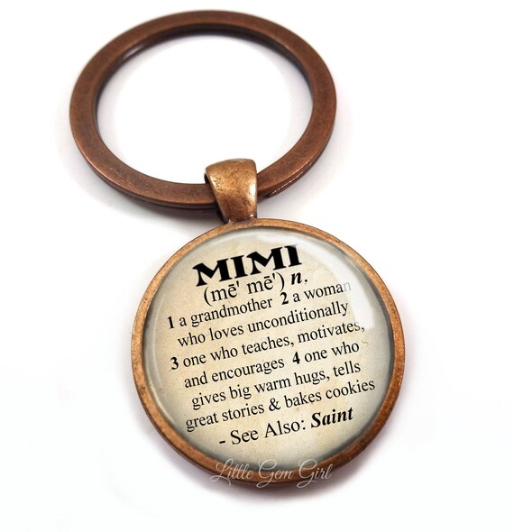 Mimi Keychain Charm Mimi Dictionary Definition Jewelry Etsy