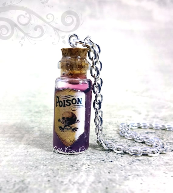 Magic Potion Bottle Necklace 1 CUSTOM You Design Glass Bottle Cork Necklace  Potion Vial Charm Liquid Shimmer or Glitter Magic Spells 