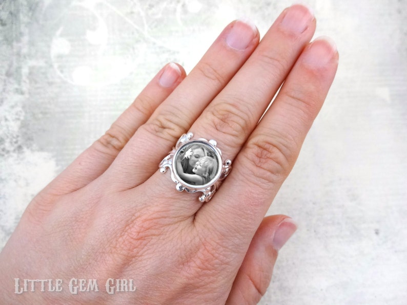 Custom Photo Ring Picture Ring Personalized Photo Jewelry Etsy