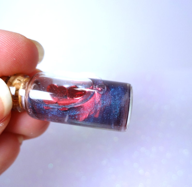 Love Potion Antidote Glass Bottle Cork Necklace Potion Vial Charm Liquid Shimmer Magic Spells image 3