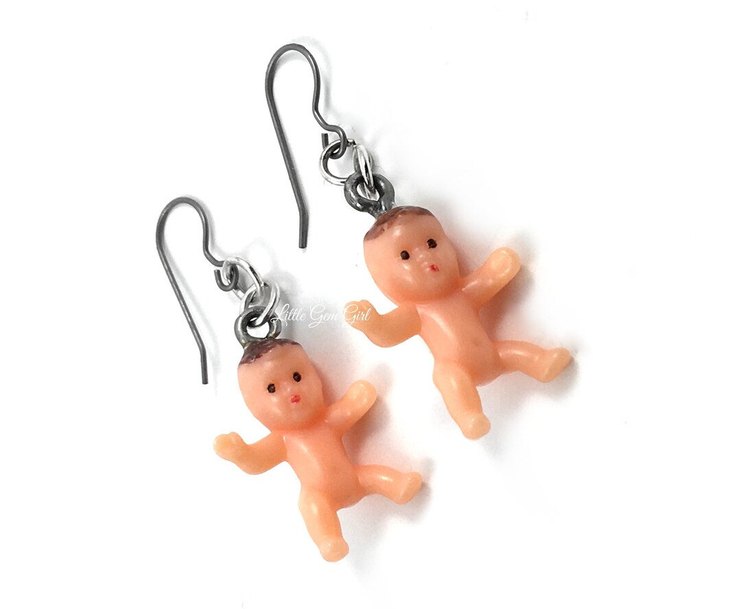 Plastic Baby Earrings With Titanium French Ear Hooks for Etsy