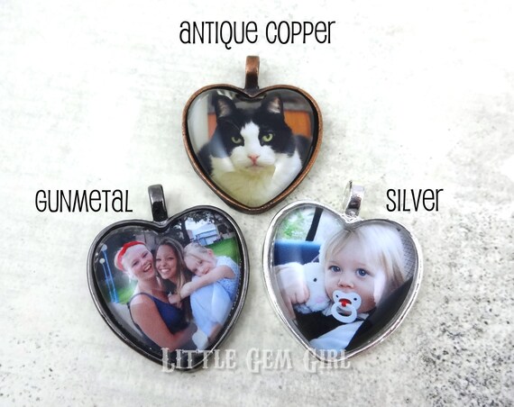 Double Sided Custom Photo Heart Jewelry Two Picture Photo Heart