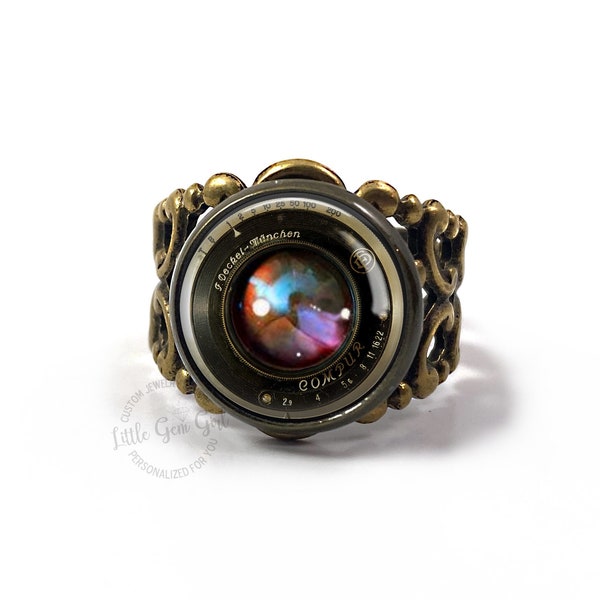 Vintage Style Mini Camera Ring HIGH QUALITY Adjustable Filigree Band - Bronze Camera Ring - Camera Jewelry Photography Photographer Jewelry