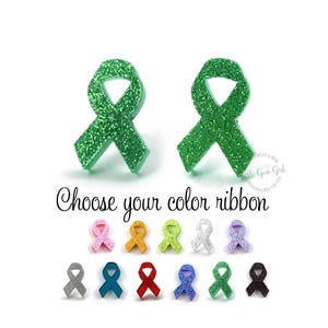 Green Organ Donor Cancer Ribbon Earrings Titanium or Stainless Steel Posts - Organ Donation, Cerebral Palsy, Mental Health Awareness Jewelry