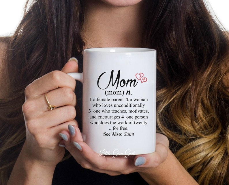 Mothers Day Mom Coffee Mug with Custom Photo and Mother Dictionary Definition Large 15 ounce White Ceramic Coffee Cup Mom Quote Gift image 3