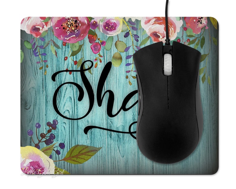 Custom Name Mousepad Personalized Mouse Pad Floral Pad Etsy