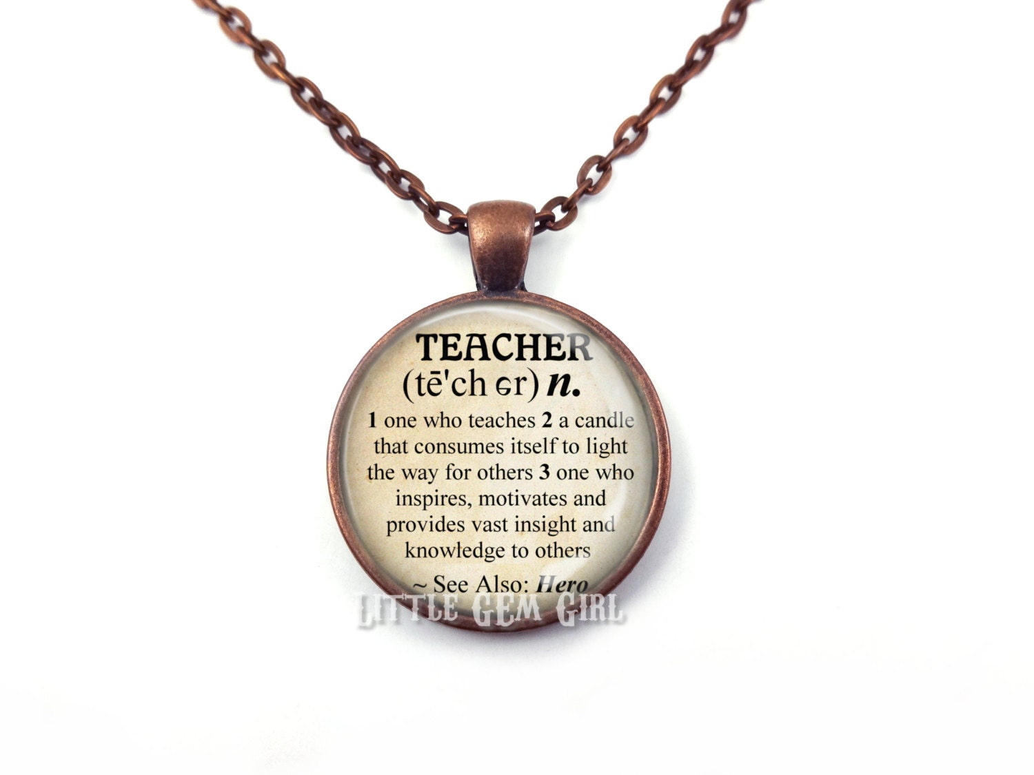 Teacher Necklace Teacher Key Chain Teacher Dictionary Etsy