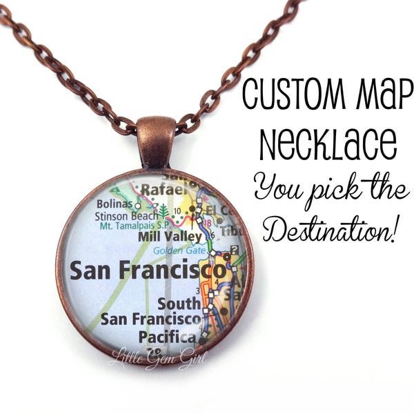 Map Necklace Etsy