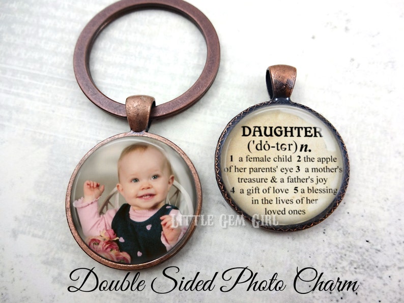 Custom Photo Daughter Key Chain Personalized Double Sided Etsy