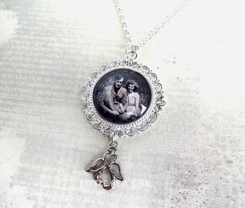 Custom Photo Memorial Necklace Wedding Bouquet Photo Charm ...