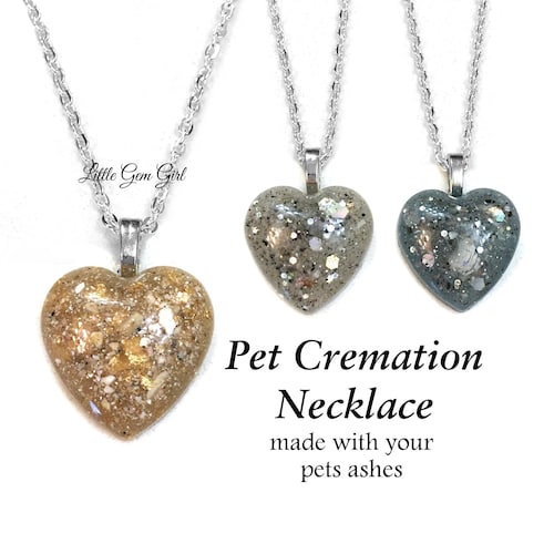 Personalized Dog Cremation Necklace Made With Pet Ashes Pet Etsy