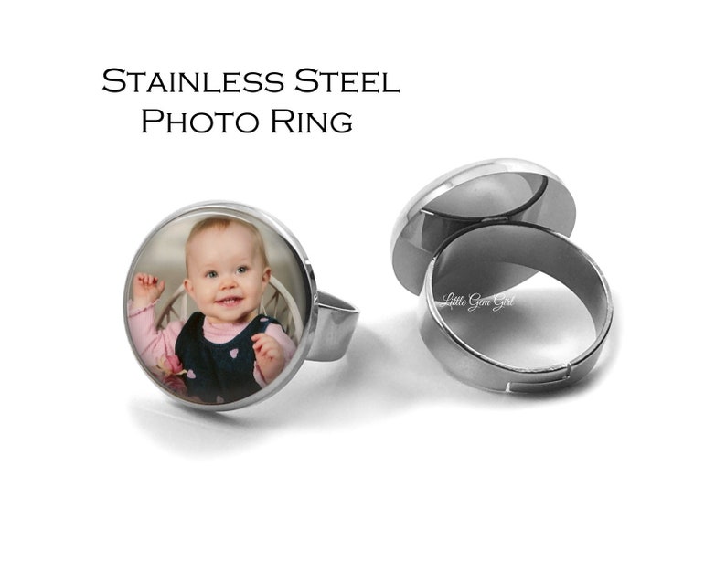 Personalized Photo Ring Custom Photo Ring Stainless Steel Etsy