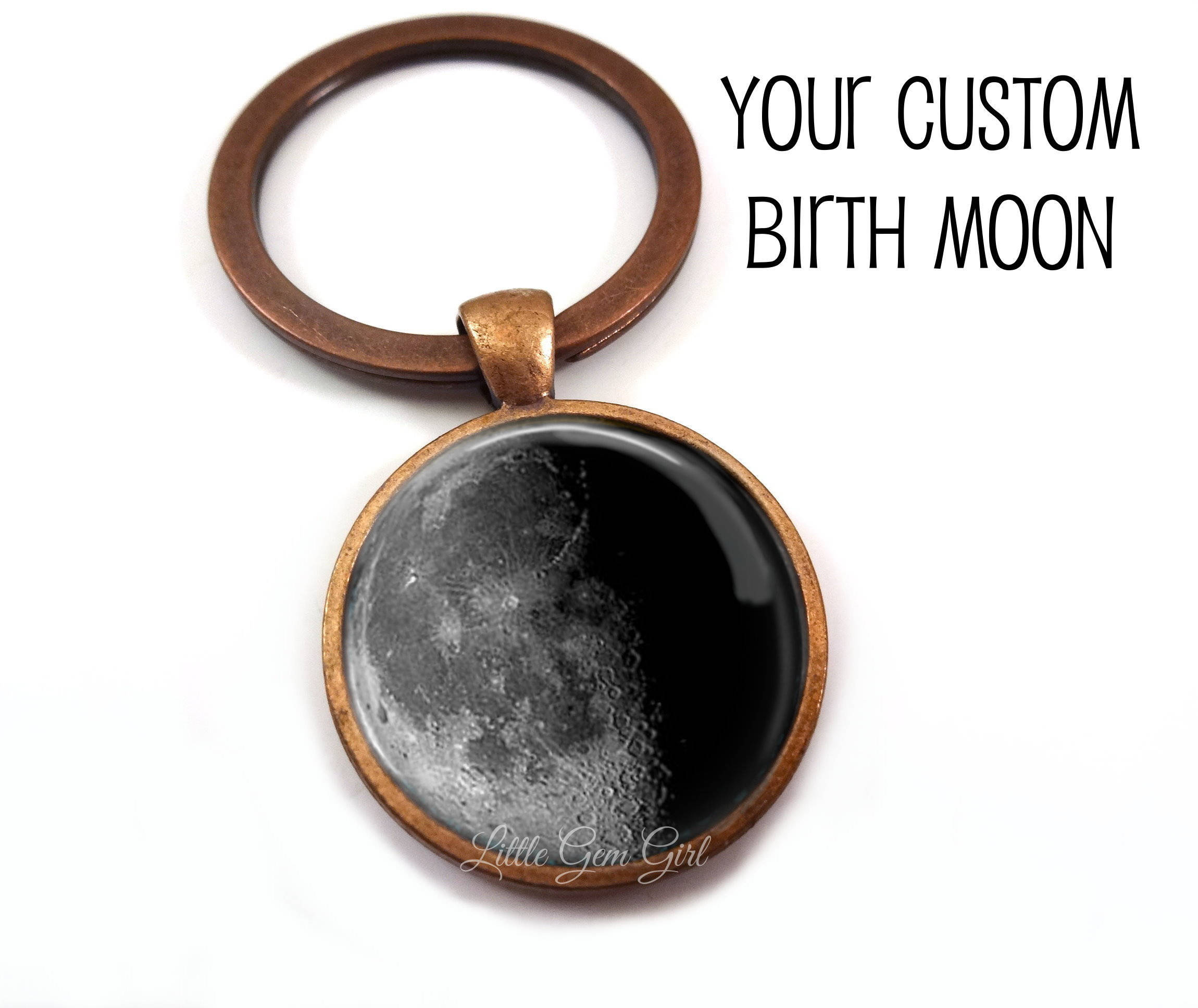 Moon Memory Key Ring | Personalized Moon Phase Keychains | Moonglow Jewelry