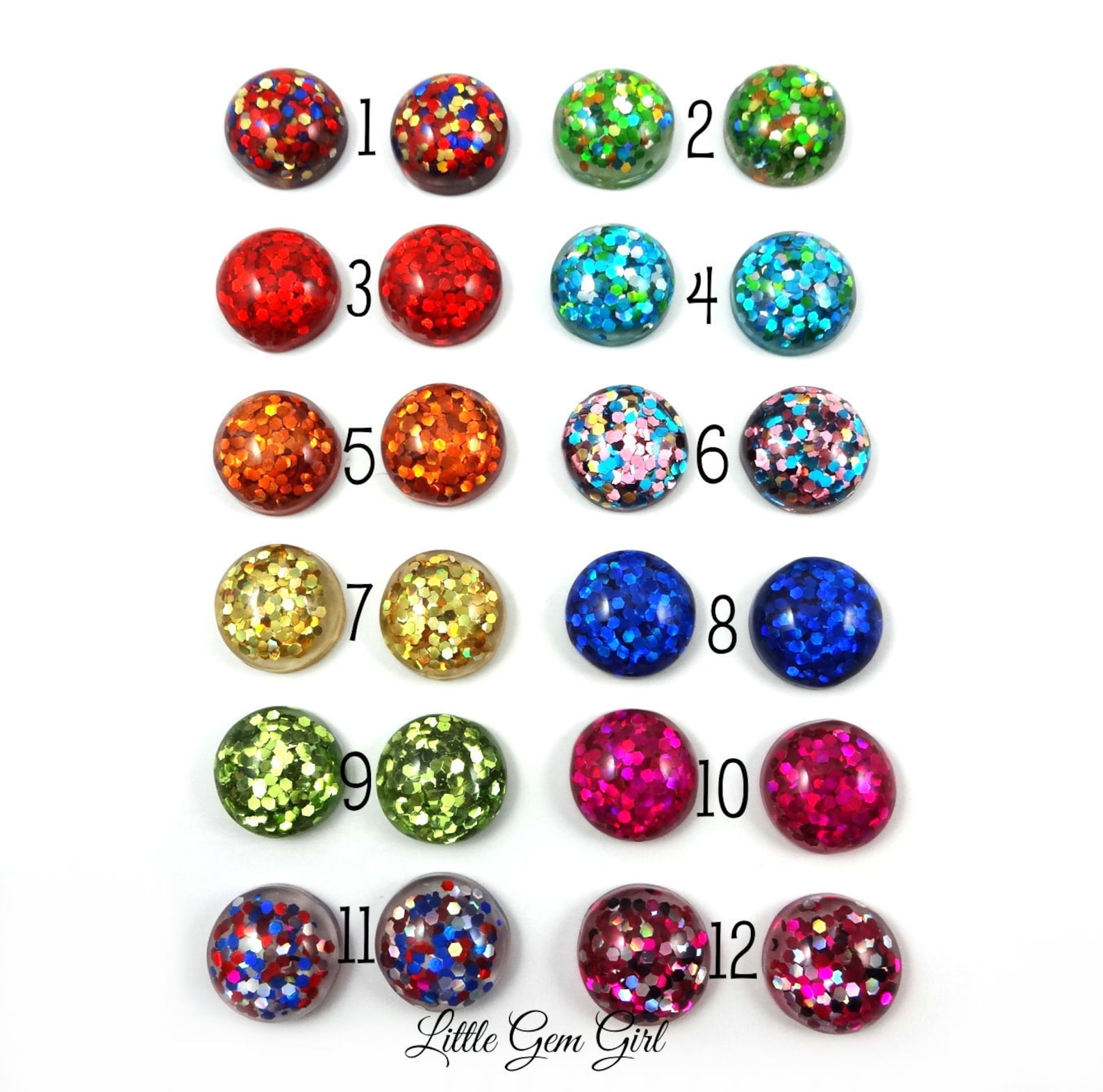 Navy Blue Glitter Stud Earrings 12mm Dark Blue Sparkle Studs Etsy