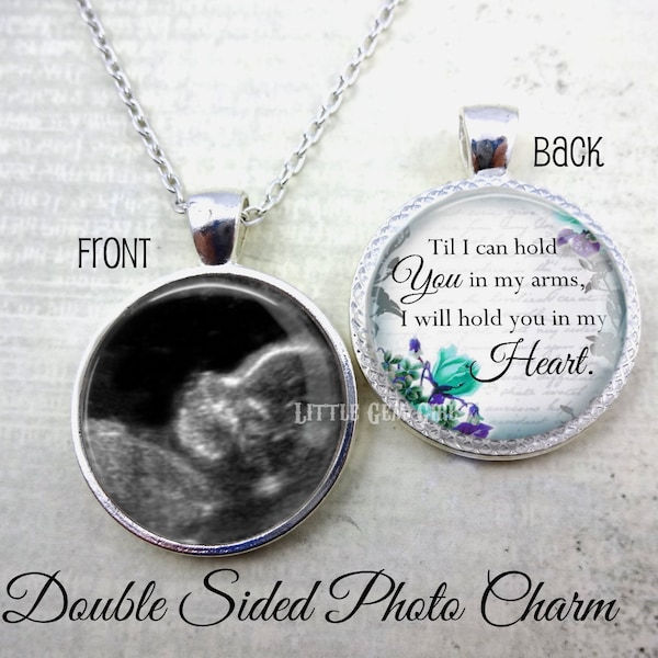 Personalized Memorial Necklace - Miscarriage Necklace - Double Sided Custom Picture Necklace - Infant Loss Jewelry Loss of a Child Necklace