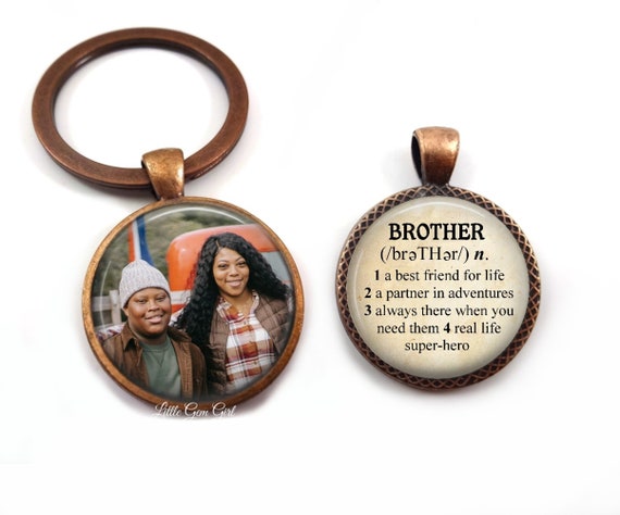 Brother Key Chain Charm Double Sided Custom Photo Dictionary