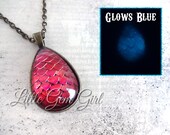 Custom Glowing Red Dragon Egg Necklace - Many Colors Available - Glow in the Dark Magical Dragon Egg Pendant Sci Fi Fantasy Geekery