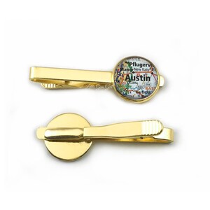 Gepersonaliseerde kaartfoto dasspeld cadeau voor mannen - jouw aangepaste kaartlocatiefoto - gouden of zilveren dasspeld - bruidegom bruiloft accessoires