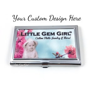 Edelstahl Visitenkartenhalter - Personalisierter Business Case, Kreditkartenhalter, Geschenkkartenhalter, individuelles Foto Logo