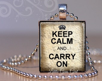 Keep Calm & Put the Kettle On Scrabble Tile Pendant Jewelry Silly Fun Charm 