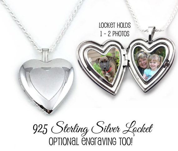 Personalized Engrave Leaf Small Heart Locket Necklace Holds Pictures For Women Teen Photo Holder 925 Sterling Silver Personalized Engrave Leaf Small Heart Locket Necklace Holds Pictures For Women Teen Photo Holder 925 Sterling Silver