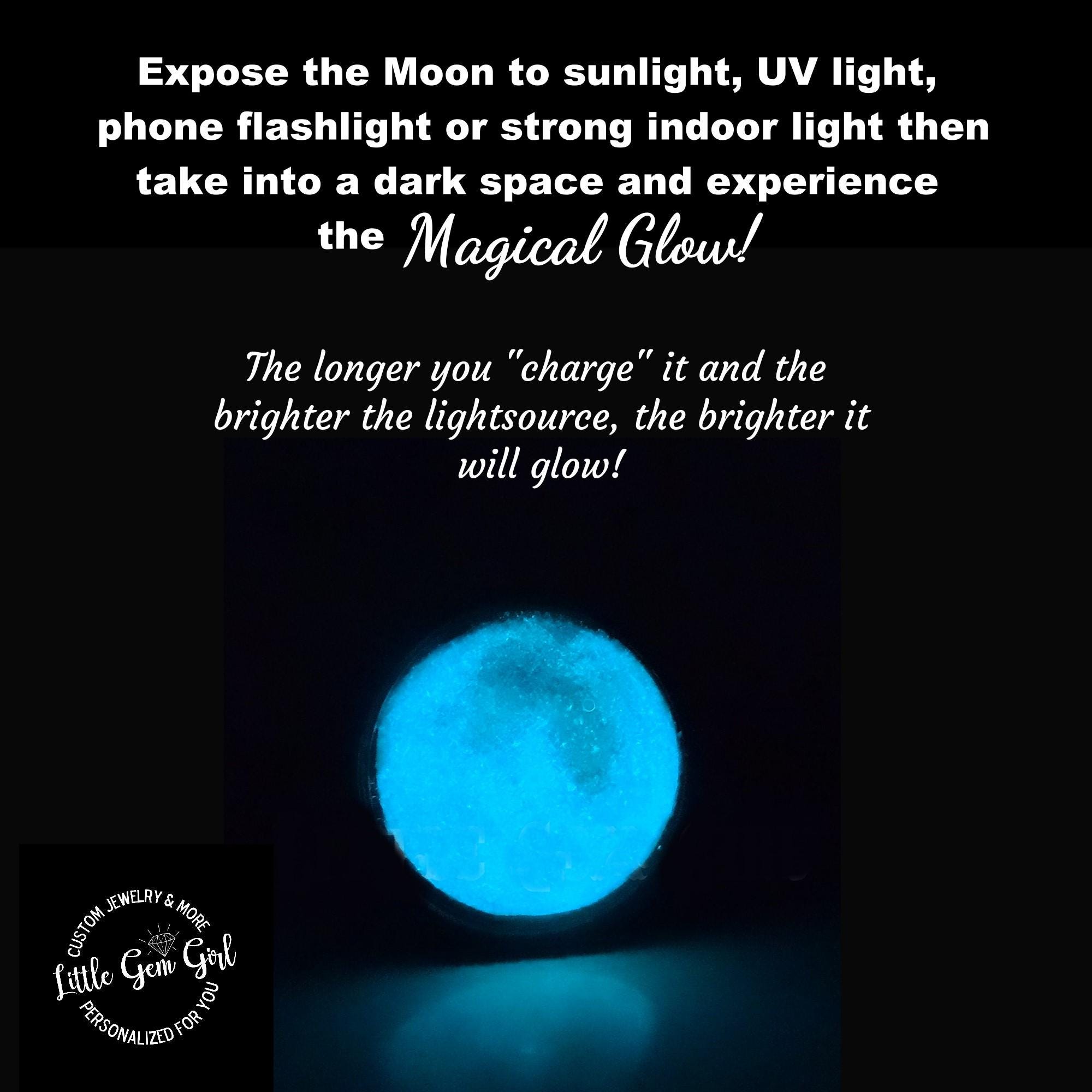 Custom Birth Moon Bracelet - 1 to 4 Moons Glow in the Dark Personalized ...
