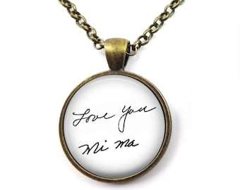 Actual Custom Handwriting Necklace or Key Chain - Graduation Going Away or Memorial Gift - Personalized Message Signature Jewelry