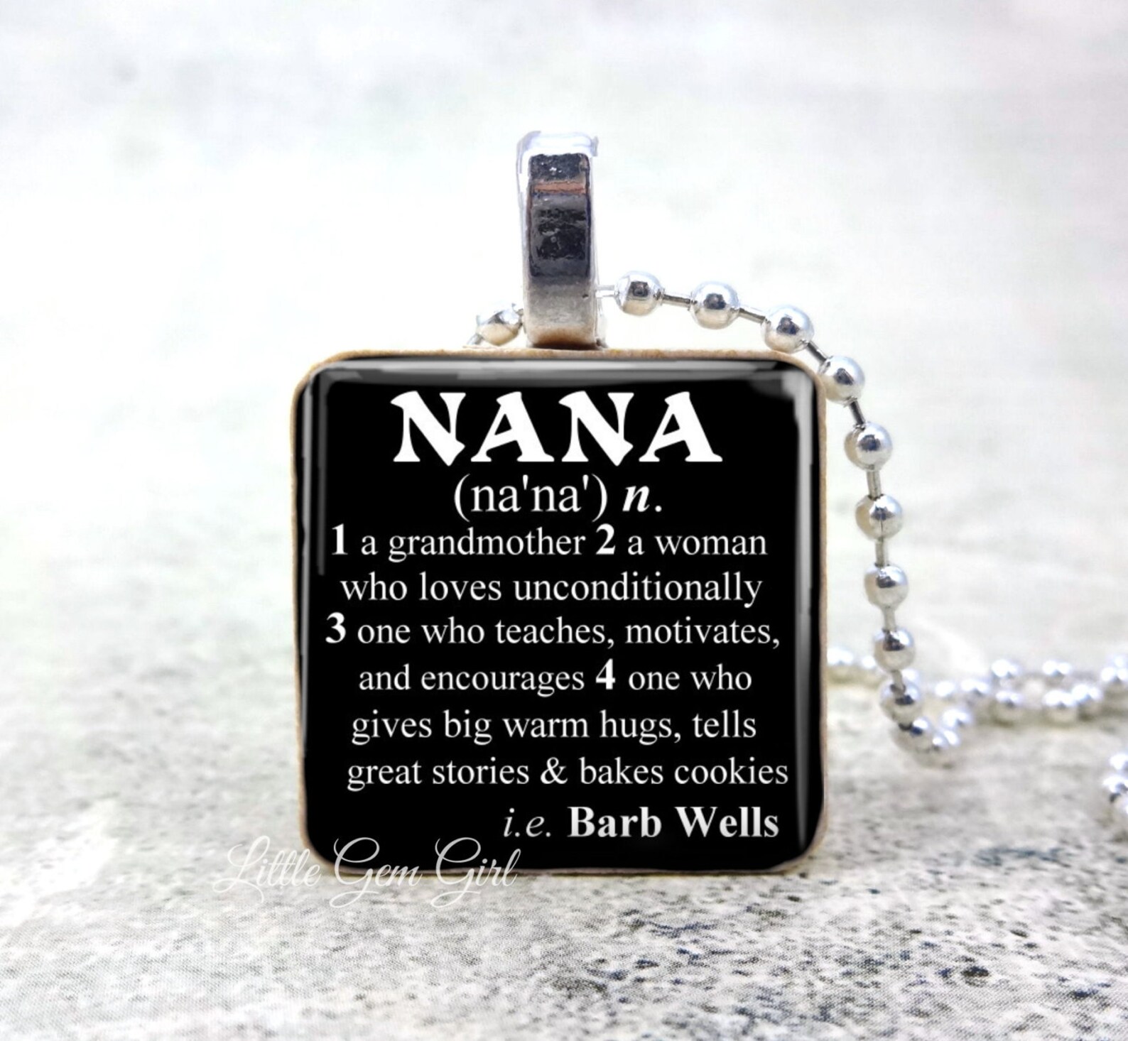 Nana Necklace Pendant CUSTOM NAME Dictionary Definition Etsy