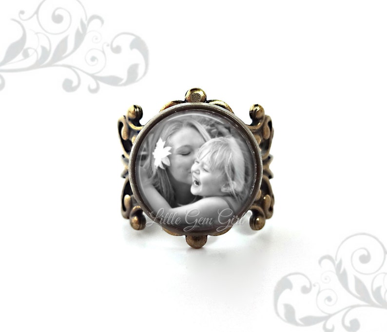 Custom Photo Ring Picture Ring Personalized Photo Jewelry Etsy